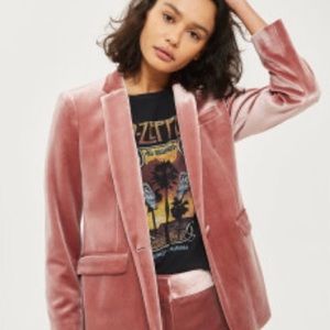 Topshop Bonded Velvet Blazer